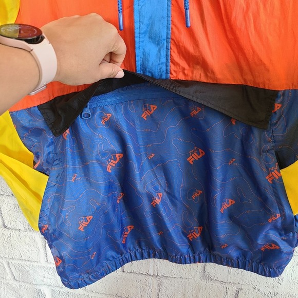 Fila Men's Terrain Anorak Colorblock Retro Windbreaker Hoodie SZ M - Picture 6 of 13